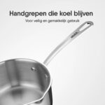 Stahl - Triply Steelpan met Glazen Afgiet deksel - 14 cm - PFAS Vrij - Afbeelding 5