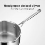 Stahl - Triply Steelpan met Glazen Afgiet deksel - 16 cm - PFAS Vrij - Afbeelding 5