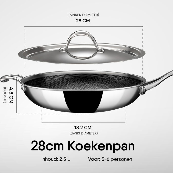 Stahl - Hybrid Triply Koekenpan - 28 cm - Incl. Deksel - Afbeelding 7