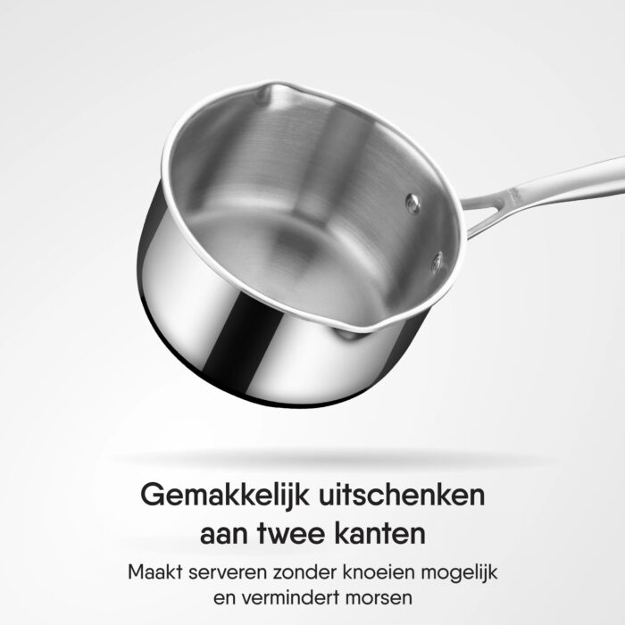 Stahl - Triply Steelpan met Glazen Afgiet deksel - 16 cm - PFAS Vrij - Afbeelding 2