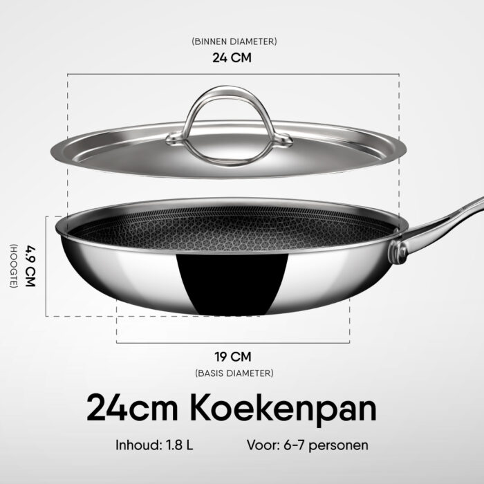 Stahl - Hybrid Triply Koekenpan - 24 cm - Incl. Deksel - Afbeelding 7